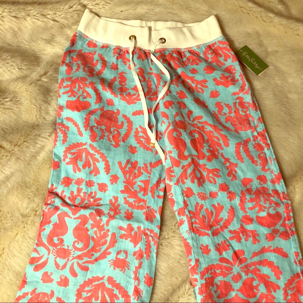NWT Lilly Pulitzer Beach Pant Don’t Be Shellfish M